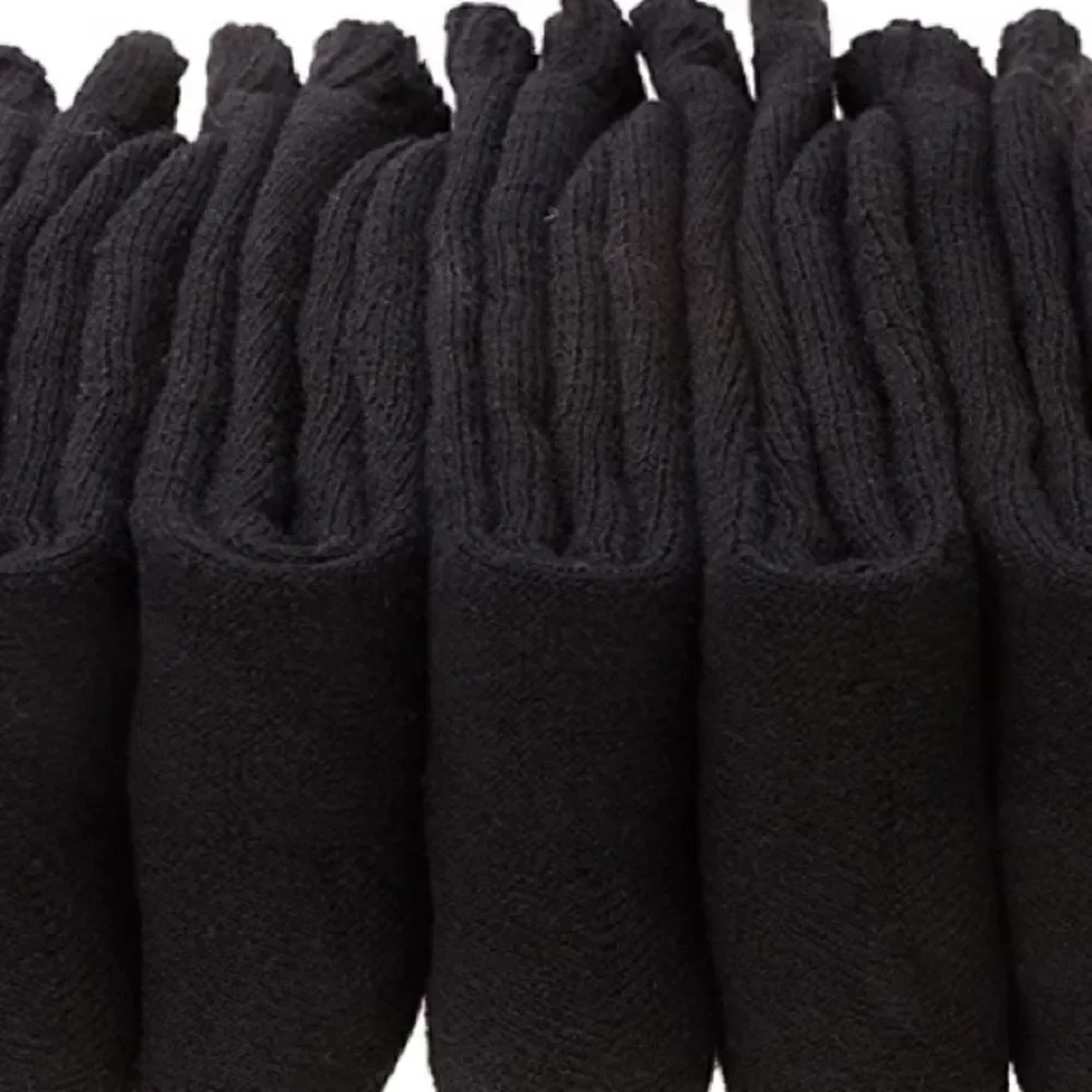 Black Merino Wool Blend Socks